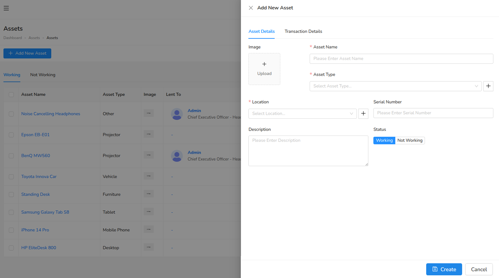 Assets Details