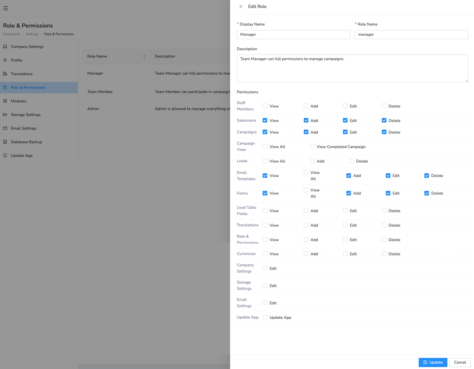 Roles & Permissions
