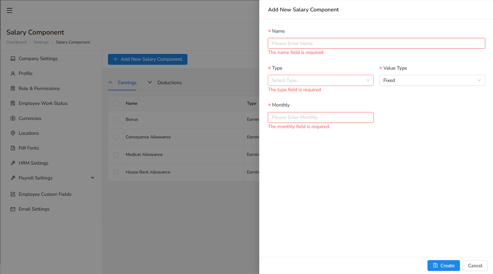 Salary Components