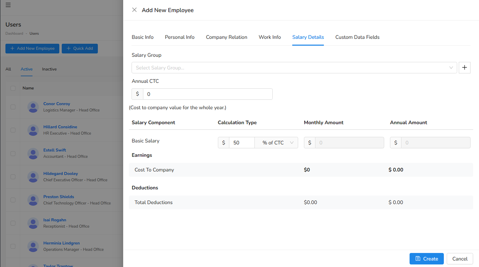 Salary Details