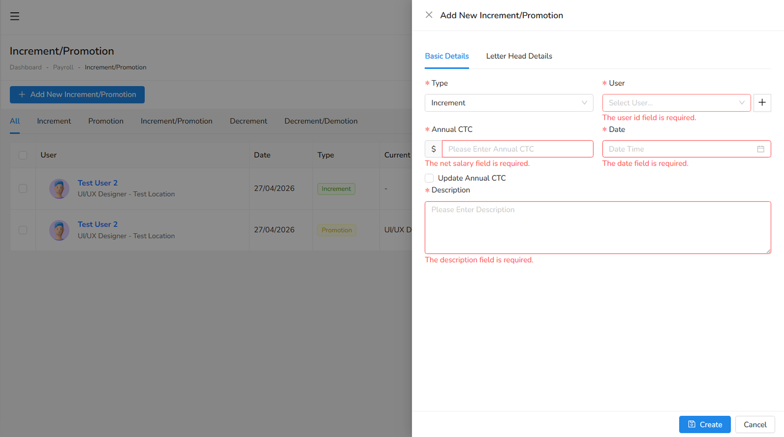 Increment or Promotions