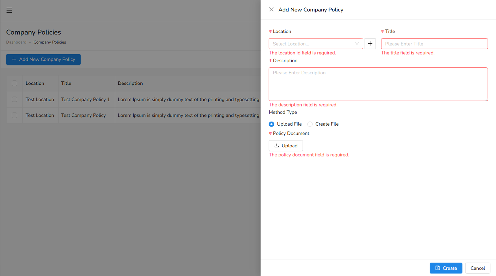 Company Policies