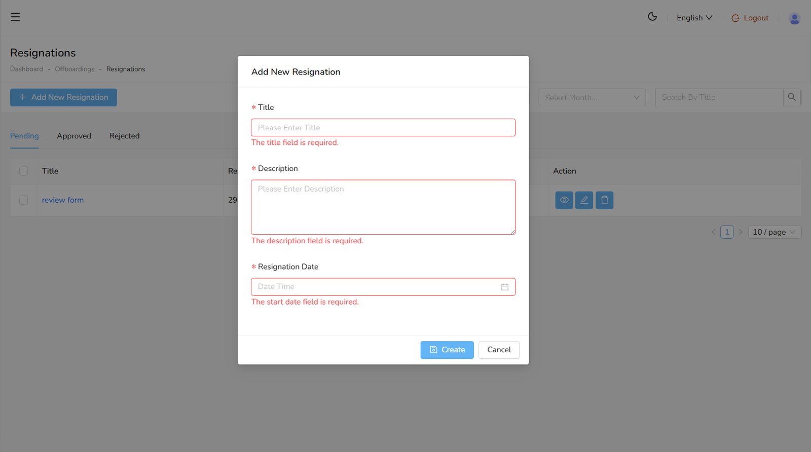 Resignations